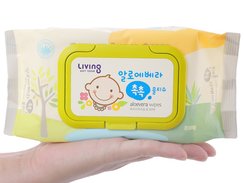 Khăn ướt em bé Living Chok Chok Aloe Vera