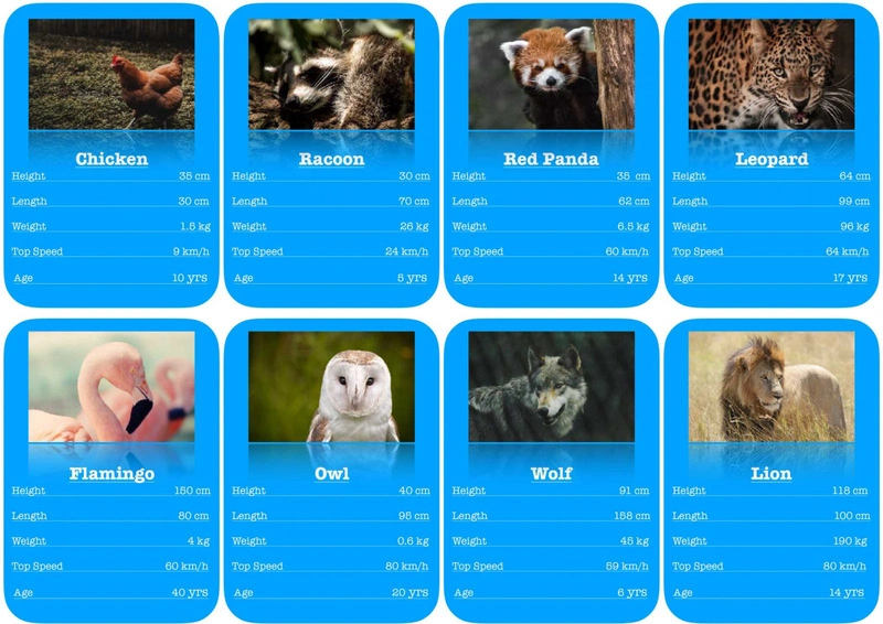Dùng thẻ các động vật để chơi trò chơi bắt chước tiếng kêu