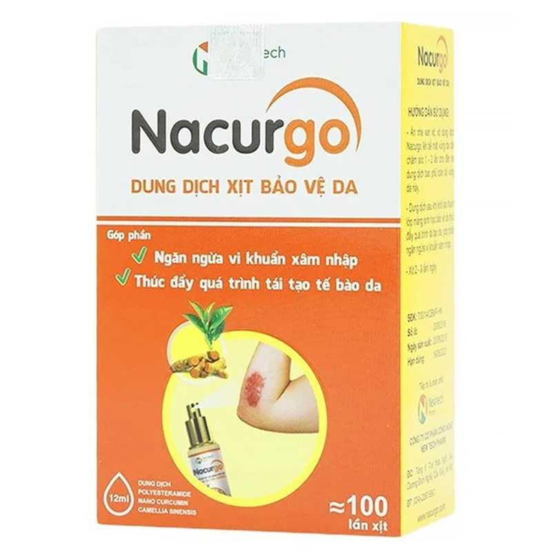 Thuốc xịt Nacurgo ngăn ngừa vi khuẩn, tái tạo tế bào da (12ml) 1