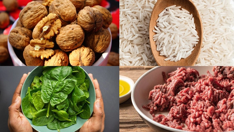 Nấu cháo óc chó cho bé ăn dặm với thịt bằm và cải bó xôi