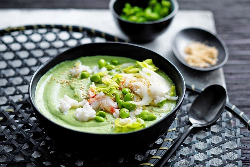 Cháo óc chó với bông cải xanh cho bé ăn dặm