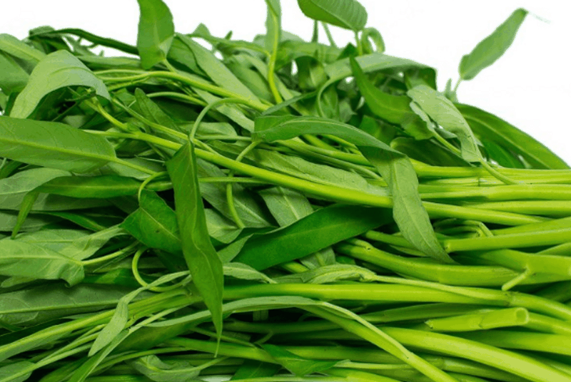 Người bệnh cần lưu ý không được sử dụng rau muống khi chưa được nấu chín 