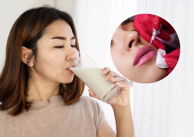 Xăm môi có được uống sữa tươi không  Nhà thuốc FPT Long Châu