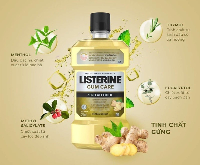 Nước súc mồm thảo dược: Listerine Gum Care