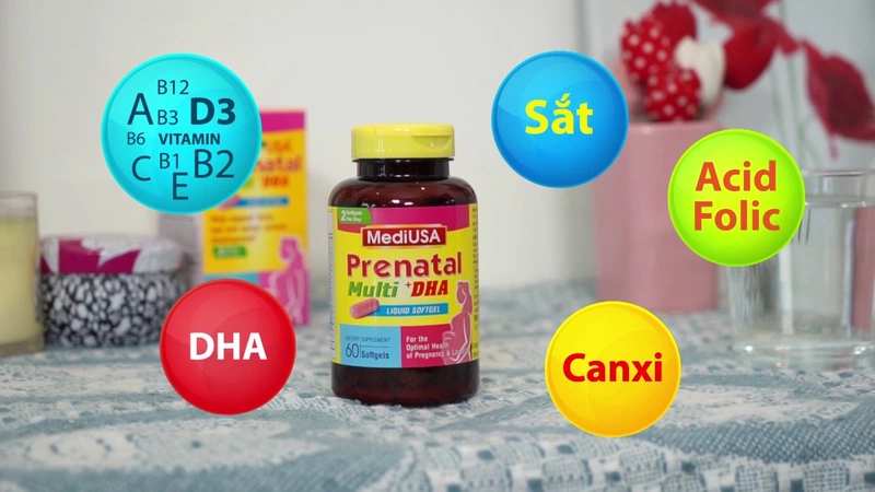 Vitamin tổng hợp cho mẹ bầu Prenatal Multi DHA Medi USA
