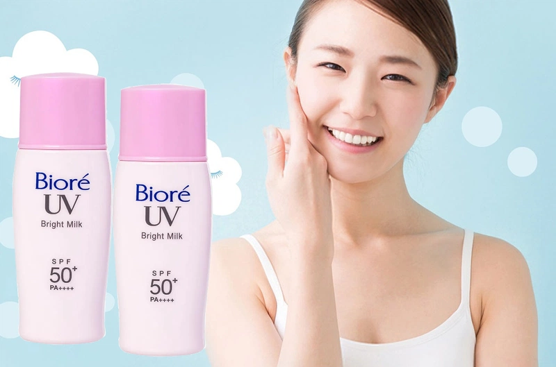 Review kem chống nắng Biore Bright Face Milk