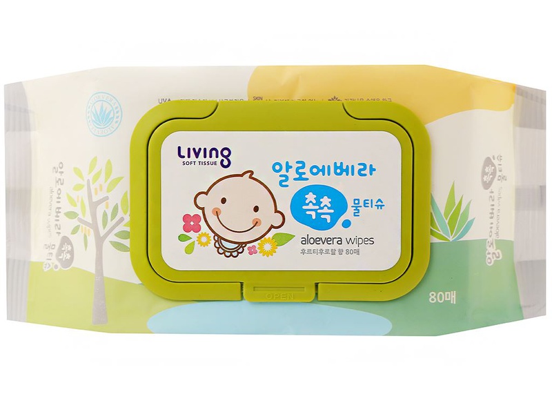 Khăn ướt cho trẻ sơ sinh Living Chok Chok Aloe Vera