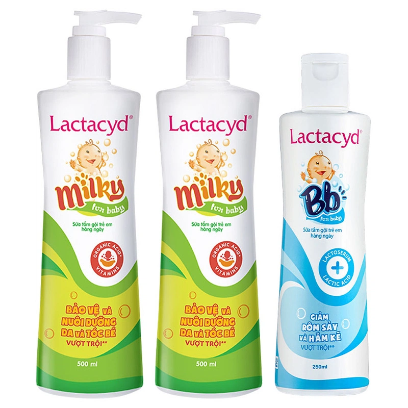 Sữa tắm Lactacyd có 2 dòng sản phẩm là sữa tắm Lactacyd BB và sữa tắm Lactacyd Milky
