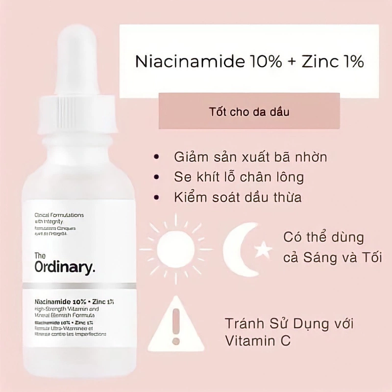 Serum trị mụn ẩn The Ordinary Niacinamide 10% + Zinc 1%