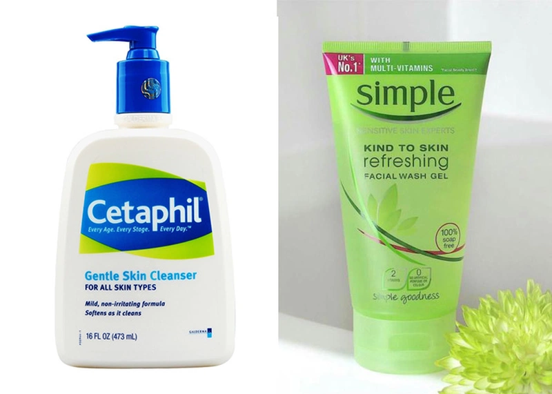 So sánh sữa rửa mặt Cetaphil và Simple 1