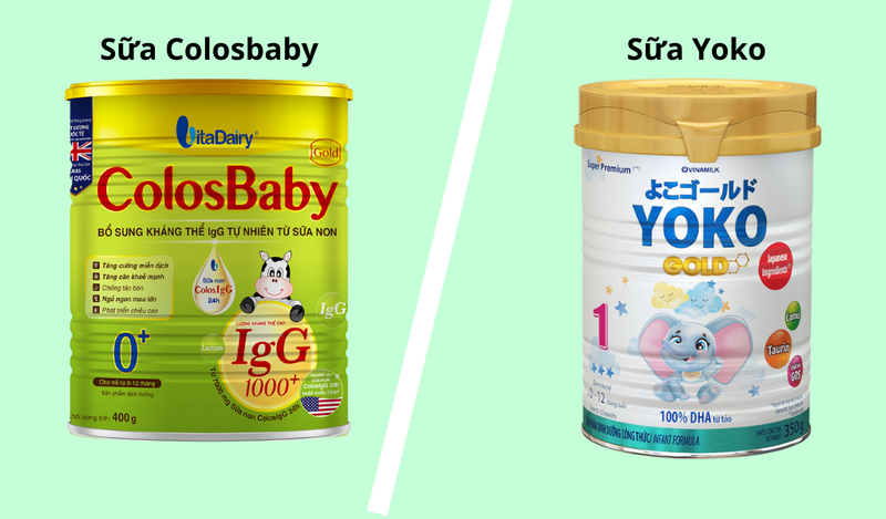 So sánh sữa yoko và colosbaby về thương hiệu