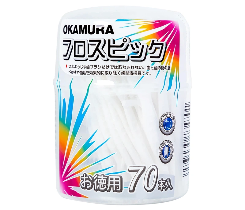 Tăm chỉ kẽ răng Okamura hỗ trợ làm sạch mảng bám thức ăn dư thừa (70 cây)
