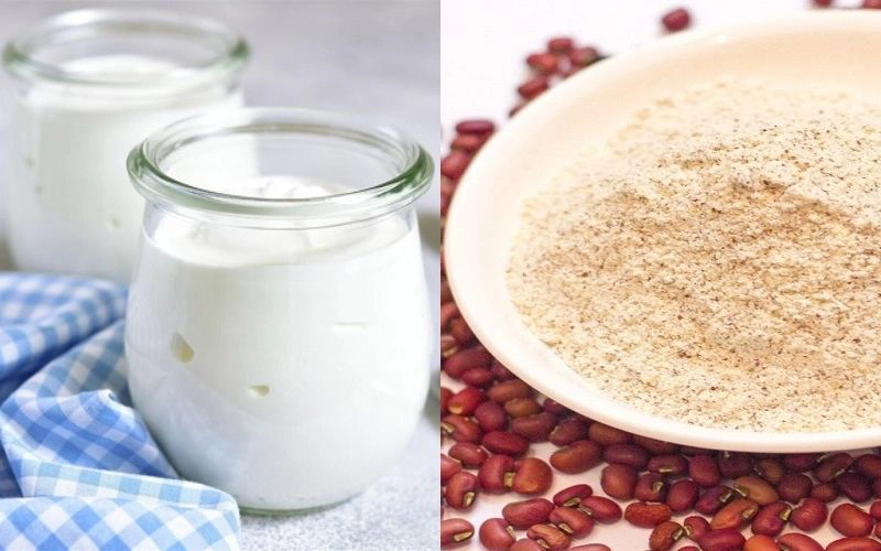 Tắm trắng bằng hỗn hợp bột đậu đỏ - sữa chua không đường