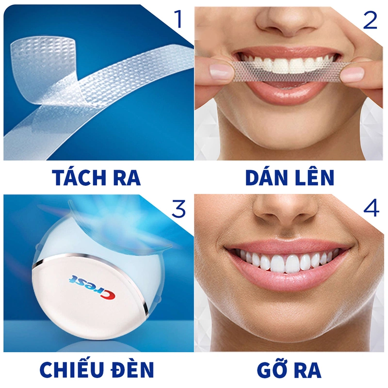 Tẩy trắng răng bằng cách sử dụng miếng dán trắng