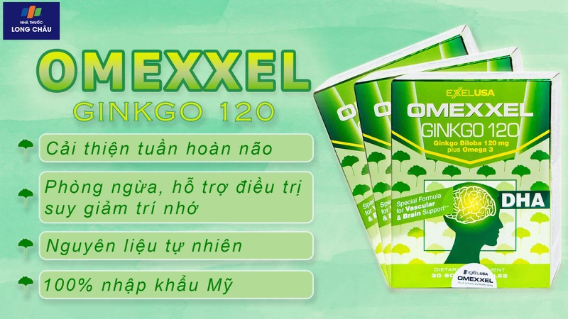 Omexxel Ginkgo 120 Excelife nhập khẩu từ Mỹ với công thức đặc biệt chứa Ginkgo biloba và Omega-3