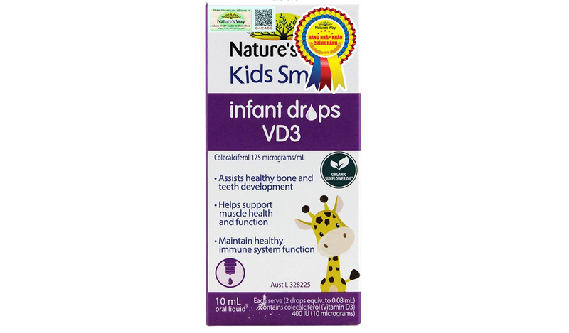 Nature’s Way Kids Smart Infant Drops VD3 hỗ trợ bổ sung vitamin D3 cho trẻ sơ sinh