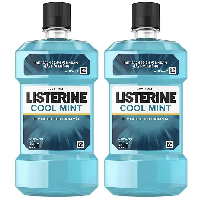 Nước súc miệng Listerine Cool Mint giúp ngừa sâu răng hiệu quả
