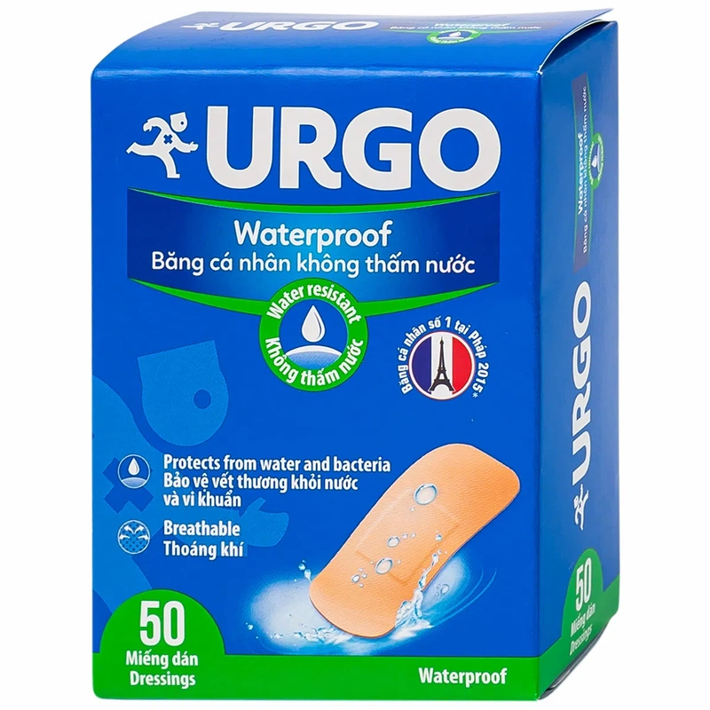 Băng cá nhân không thấm nước Urgo Waterproof (50 miếng)