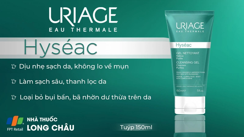 Gel rửa mặt Uriage Hyséac Cleansing Gel 2