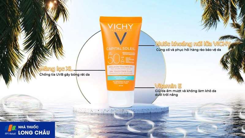 Sữa Chống Nắng Vichy Capital Soleil Dry Touch Face Fluid Spf50 Uva+Uvb M Không Nhờn Rít 1