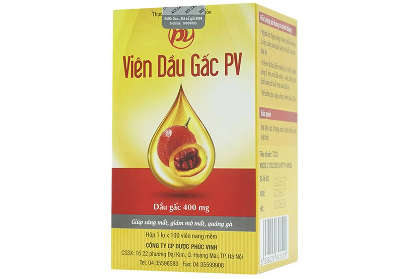 Viên uống Dầu gấc PV 100 viên