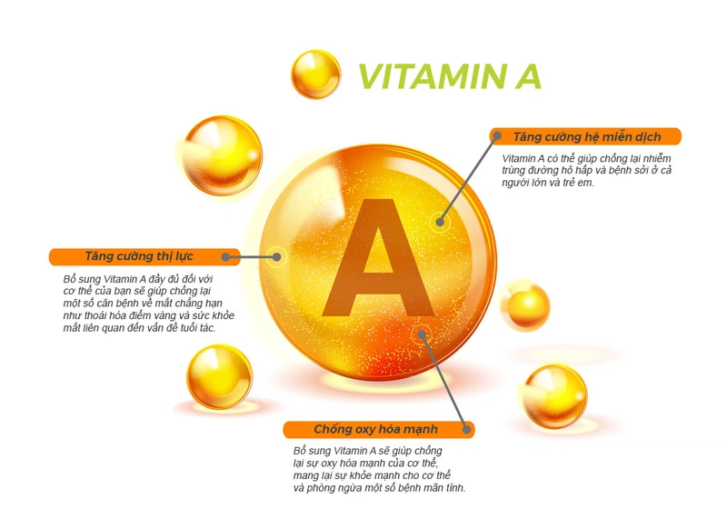 Tiền chất Vitamin A trong viên uống dầu gấc Vinaga giúp sáng mắt
