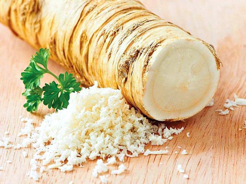 Củ cải ngựa thường dùng làm nguyên liệu thay thế wasabi đắt đỏ
