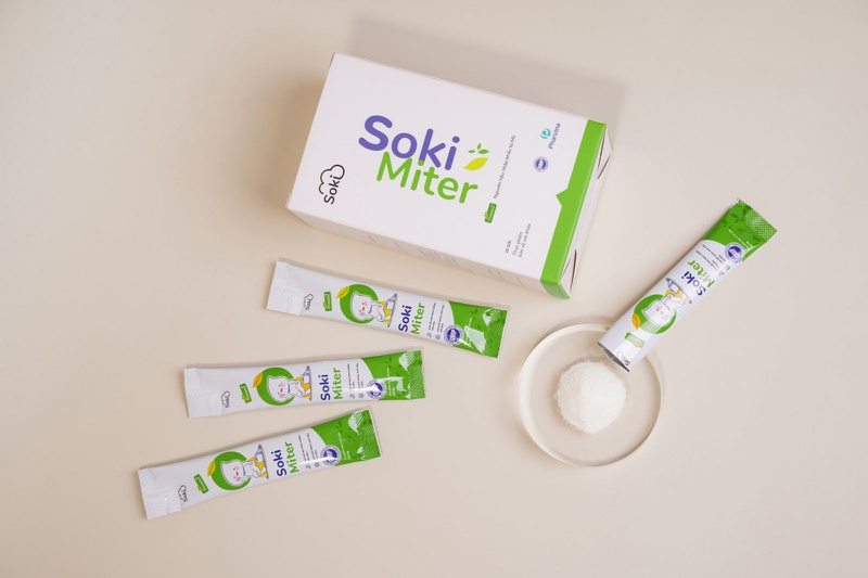 Bột hòa tan Soki Miter hỗ trợ tăng cường tiêu hóa cải thiện táo bón ở trẻ 3