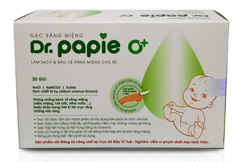 Gạc rơ lưỡi cho trẻ sơ sinh Dr Papie với chiết xuất lá hẹ 1