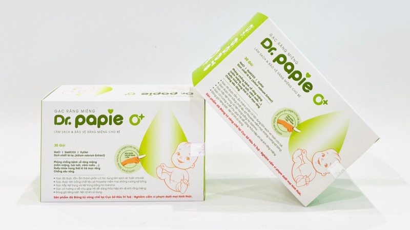 Gạc rơ lưỡi cho trẻ sơ sinh Dr Papie với chiết xuất lá hẹ 3