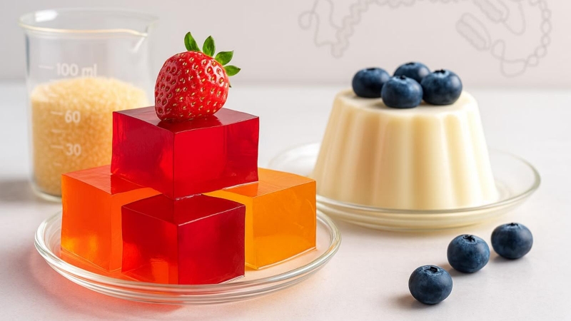 Gelatin thường phù hợp để làm các món tráng miệng