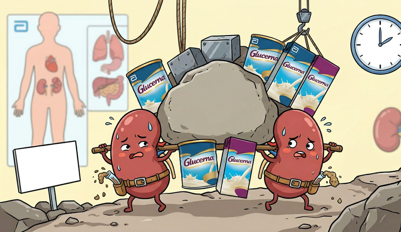 Lượng đạm trong sữa glucerna gây gây gánh nặng cho thận ở những bệnh nhân cần chạy thận