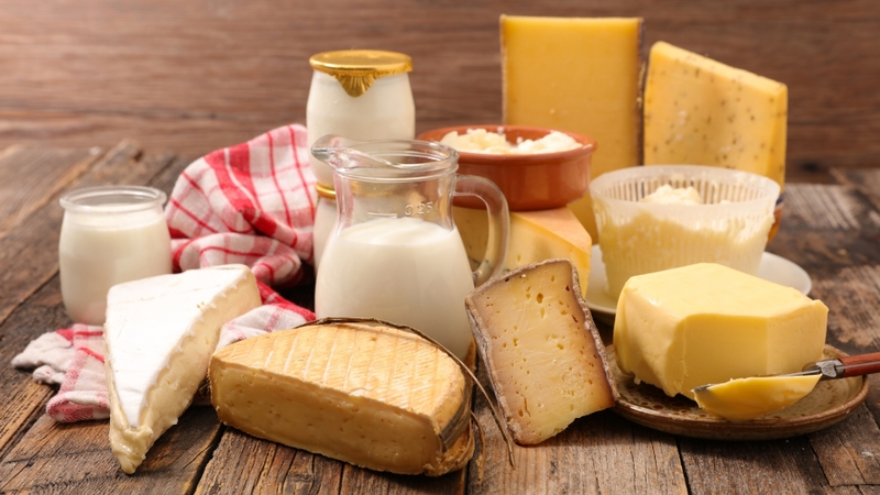 Sữa và các chế phẩm từ sữa chứa canxi và protein dồi dào