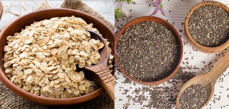 Sự kết hợp giữa hạt chia và yến mạch sẽ giúp bạn hạn chế cơn thèm ăn
