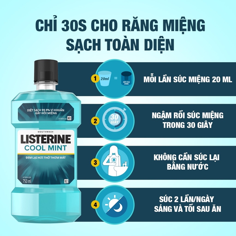 Review cách sử dụng nước súc miệng Listerine