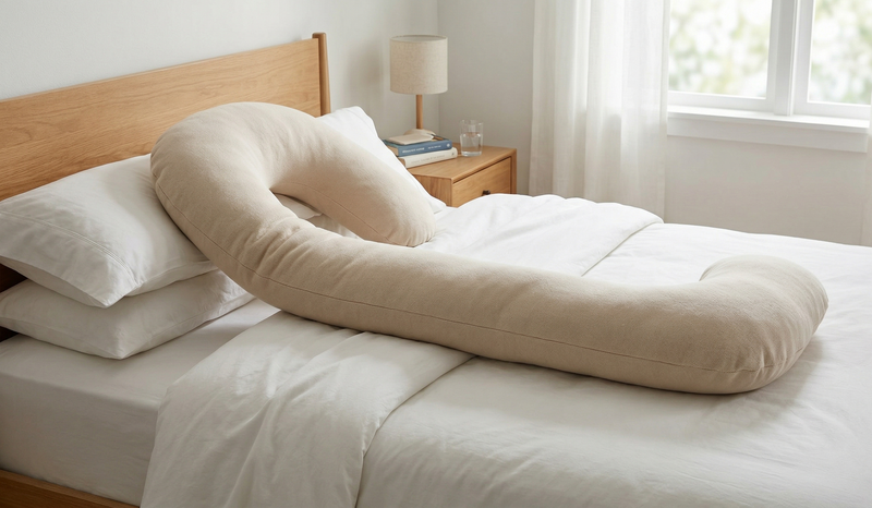 Gối bà bầu chữ J với thiết kế nhỏ gọn, tiết kiệm không gian