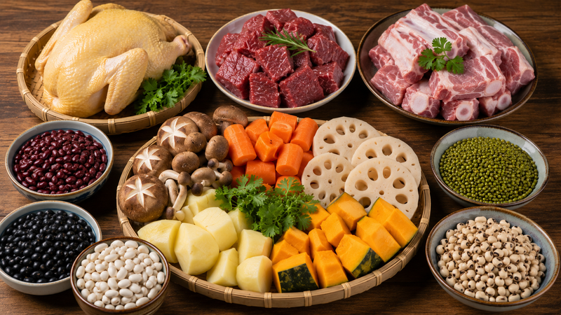 Nguyên liệu tươi sạch góp phần tạo nên món hầm bổ dưỡng cho cả gia đình