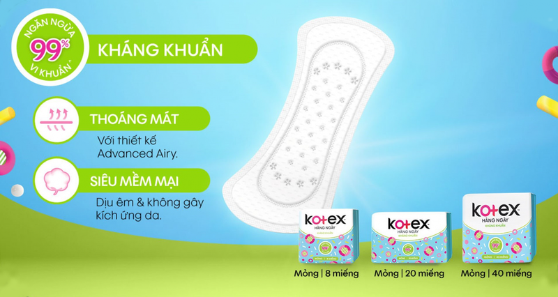 Bbăng vệ sinh cho tuổi dậy thì: Kotex hàng ngày hương tự nhiên