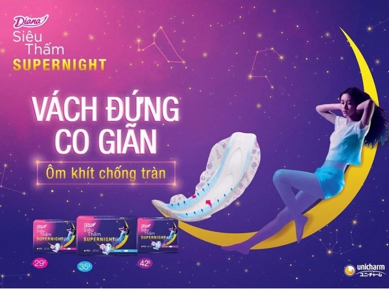 Băng vệ sinh tuổi dậy thì Diana siêu thấm Super Night