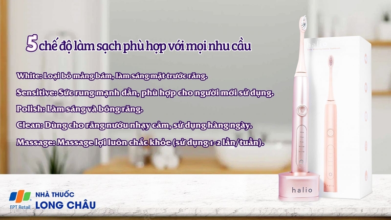 Bàn Chải Điện Halio Sonic Whitening Toothbrush Pro Rose Gold