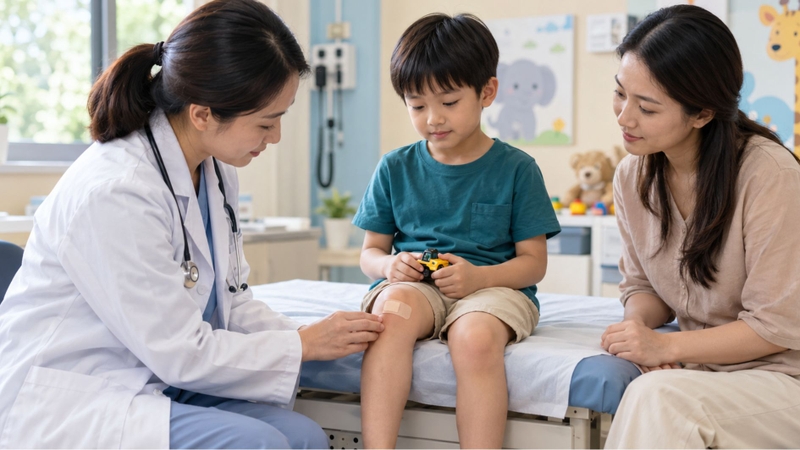 Bác sĩ đánh giá triệu chứng và tiền sử của trẻ