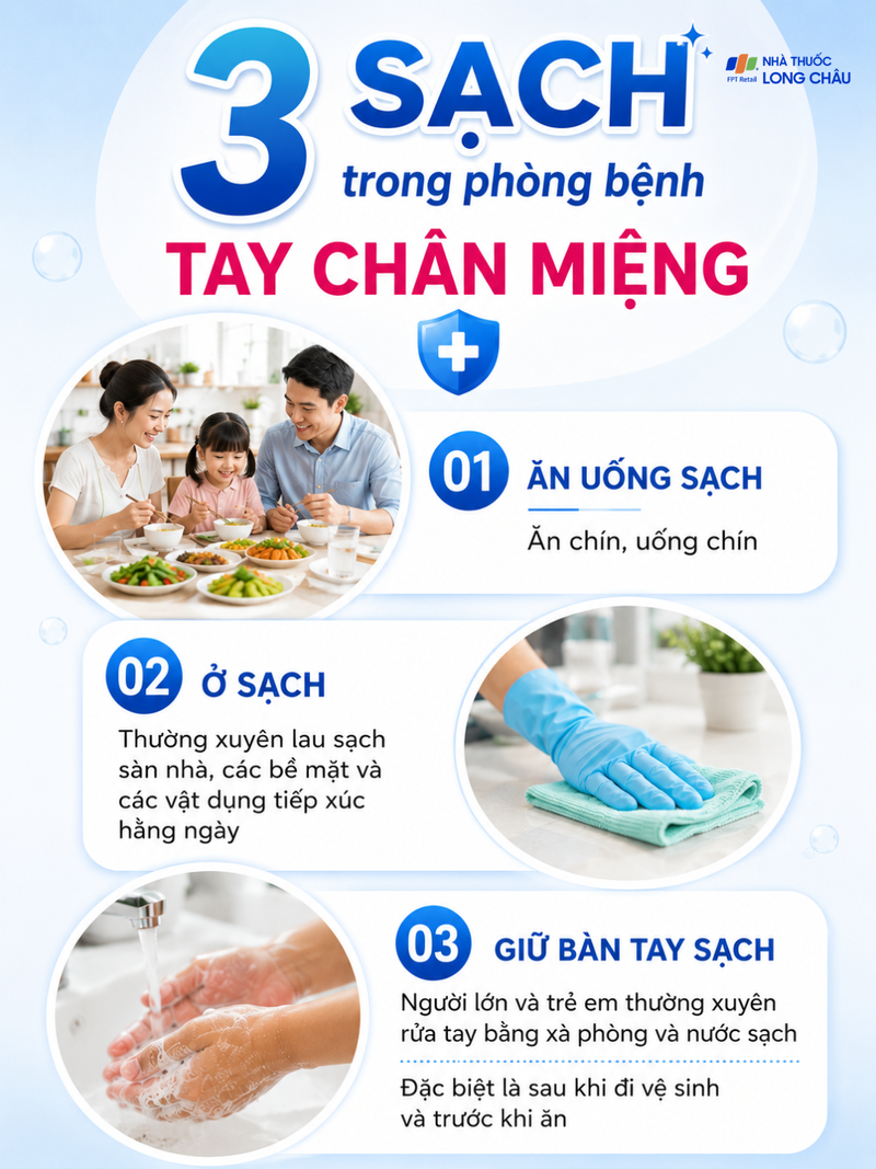 Nguyên tắc “3 sạch” giúp phòng ngừa tay chân miệng
