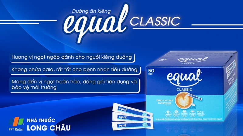 Đường ăn kiêng Equal Classic cho người ăn kiêng, tiểu đường (50 gói) 2