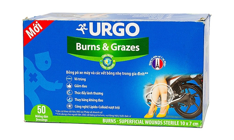 Miếng dán bỏng bô Urgo Burns Grazes 10x7cm (Hộp 50 miếng) Miếng dán bỏng bô Urgo Burns Grazes 10x7cm (Hộp 50 miếng)