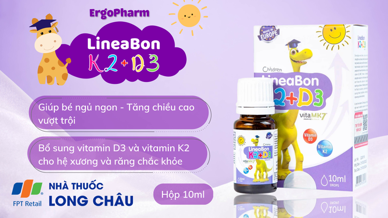 Lineabon D3K2 Tăng Chiều Cao Cho Trẻ