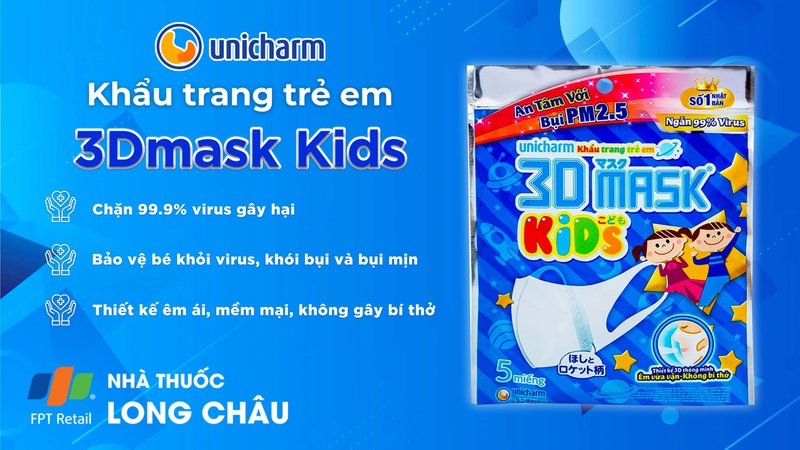 khẩu trang 3D Mask Kids Unicharm chính hãng giá rẻ nhất