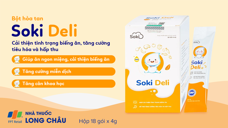 Bột hòa tan Soki Deli cải thiện tình trạng biếng ăn, tăng cường tiêu hóa và hấp thu (18 gói x 4g) 1.png