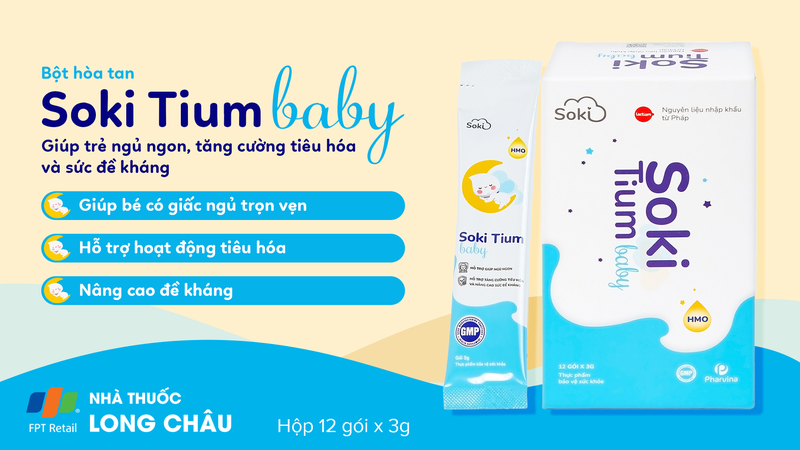 Bột hòa tan Soki Tium Baby giúp trẻ ngủ ngon, tăng cường tiêu hóa và sức đề kháng (12 gói x 3g) 1.png