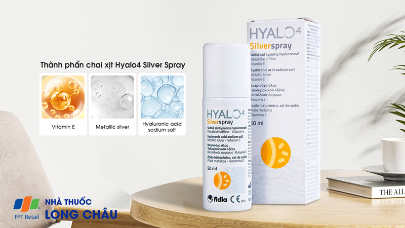 Chai xịt Hyalo4 Silver Spray điều trị các tổn thương da không bị nhiễm trùng (50ml) 2.png