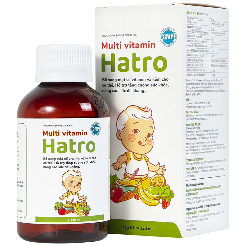 Siro Multi Vitamin Hatro hỗ trợ tăng cường sức khỏe, nâng cao sức đề kháng (120ml) 1